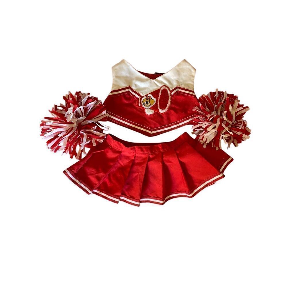 Build a bear workshop, red and white cheerleaderโcostume